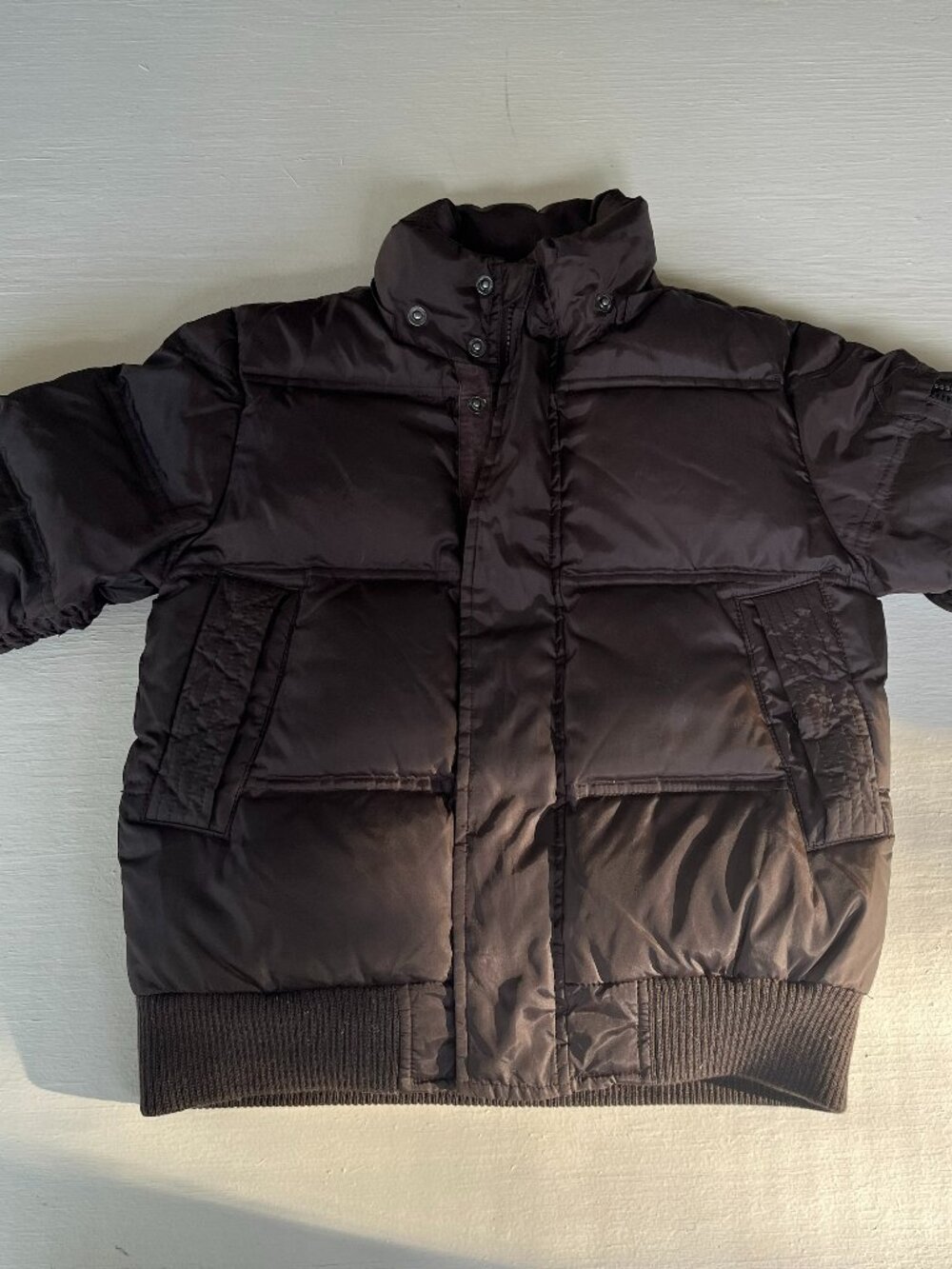 gap kids brown puffer jacker 6-7